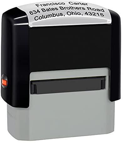 Personalisierter Stempel (38 x 14 mm - 3 Zeilen) - Individuell Gestalten - Selbstfärbend Für Benutzerdefinierte Adresse Zurücksenden Schwarz