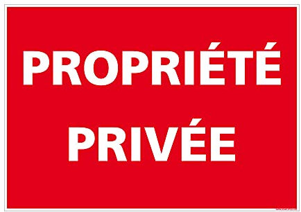 Panneau Propriété Privée - Panneau d’Interdiction dissuasif - Panneau rectangulaire sur Fond Rouge, signalétique Propriété Privée, Plaque de propriété privée - 250 x 180 mm