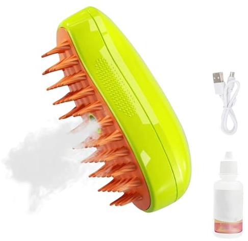 Steamy Cat Brush | 3 In1 Steamy Comb | Cat Grooming Brush for Massages, Treatments, Eliminate Flying Hair