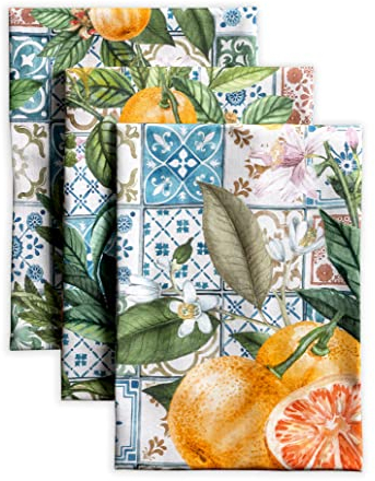 Maison d' Hermine Lot de 3 torchons de Cuisine 100% Coton pour Nettoyage de Vaisselle, Salle à Manger, Maison, Mariage, Banquet, Buffet, Printemps/été (50 cm x 70 cm)