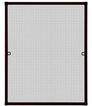 APANA - Fenster Fliegengitter mit Alurahmen & strapazierfähigem Fiberglasgewebe - Insektenschutz Fenster mit umlaufender Bürstendichtung - Fliegennetz Fenster Montage ohne Bohren (80 x 100 cm | Braun)