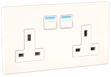 Lightwave LP42WHMK2 Smart Socket, 3000 W, 230 V, White Metal