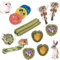 FIPASEN Jouets à Mâcher pour Lapin Nain, Lot de 16 Jouets à Mâcher Timothy Hay Naturel, Améliorer la Santé Dentaire pour Lapin/Chinchilla/Cobaye/Hamsters, Jouets pour Petits Animaux à Mâcher