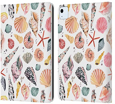 Head Case Designs Licenciado Oficialmente Ninola Conchas Marinas Océano Carcasa de Cuero Tipo Libro Compatible con Apple iPad Air 2020/2022
