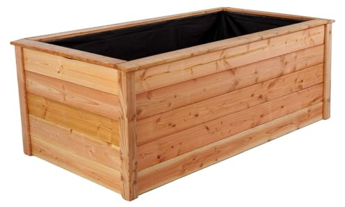Gartenwelt Riegelsberger Modernes Hochbeet 140x80 cm Höhe 73 cm aus Lärchenholz 27 mm glatt Gemüsebeet Gartenbeet Kräuterbeet