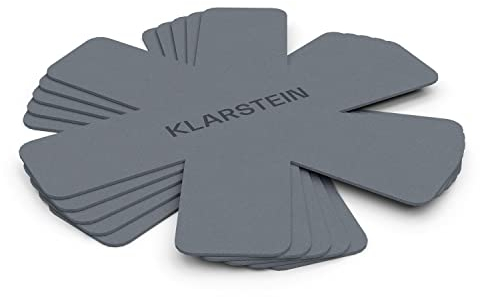 Klarstein Pot & Frying Pan Protectors for Stacking, 5X Felt Pan Divider Protectors, Saucepan Dividers Set, Plate & Pan Separator Protectors, Pot and Pan Protectors for Non Stick Pans, Set of 5, 38 cm