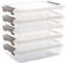 Citylife 4.5L-5er Set Aufbewahrungsbox mit Deckel Klein, Plastic Storage Bins transparente File Box für die Organisation von A4 Papier, Foto, Dokument, Büro, 37x26x7cm