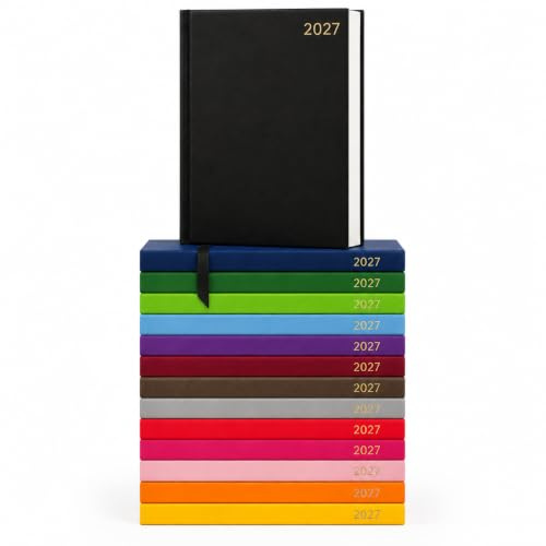 Top Sale 2027 A4 Day Per Page Appointment Diary, Half Hourly Planner, Black