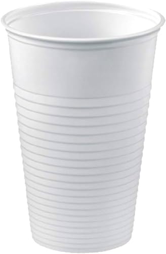 TELEVASO - 3000 uds - Vasos de color blanco, de polipropileno (PP) - Capacidad de 220 ml - reciclables - Ideal para bebidas frías como agua, refresco, zumos, té helado