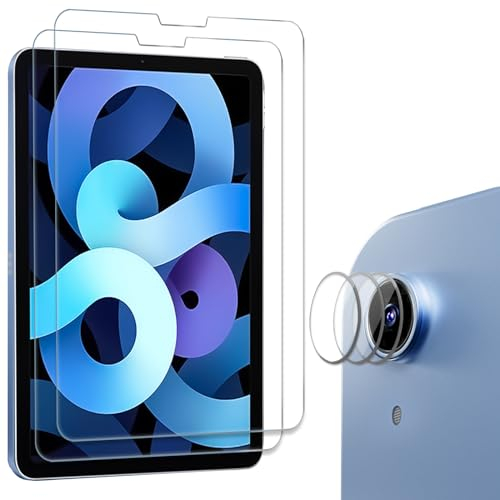 Procase 2 Piezas Protector Pantalla y Lente Cámara para iPad Air 5ª/4ª Generación 10,9, Mica Cristal Vidrio Templado para 2022/2021/2020/2018 iPad Air 10.9 Pulgadas -Claro