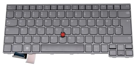 Lenovo 5N21D68319 Original Tastatur DE (deutsch) grau/schwarz mit Backlight und Mouse-Stick für ThinkPad T14 Gen 4(21HD/21HE)/P14s G3 (21J5/21J6)/P14s G3 (21AK/21AL)/P14s Gen 4 (21HF/21HG)