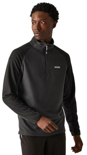Regatta Elson II-Giacca in Pile da Uomo con Mezza Zip, Frassino/Nero, XXL
