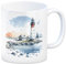 Leuchtturm Kaffeebecher Maritime Tasse Wasserwelten-Design Meer See Küste Ufer- Navigationssymbolik Signal-Leuchtturm Motiv