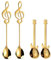 Gitarre Kaffeelöffel Set, 4 Stück Gitarren Löffel Musiknote Rührlöffel, Edelstahl Kaffee Löffel Kleine Löffel for Zuhause, Lustig Musik Deko Geschenk Teelöffel, Dessertlöffel für Tee Milch Eisbecher