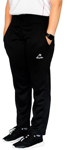 Henselite Highwaist Band Lawn Bowls Trousers for Women-Color Black-Waist 20, 27 inch Leg Length