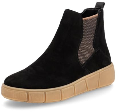 Remonte Damen Chelsea Boots D1T71, Frauen Stiefeletten,lose Einlage,Schlupfstiefel,flach,Stiefel,Bootee,Booties,halbstiefel,schwarz Kombi (00),36 EU