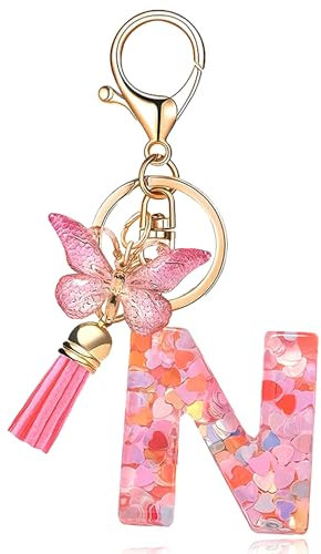 LECTNORE Schlüsselring, personalisierter Schlüsselanhänger, Schlüsselanhänger für Damen, süßer Schlüsselanhänger, personalisierter Schlüsselanhänger, Tasche, Schlüsselanhänger (N)