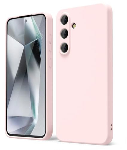 oakxco Custodia in Silicone per Samsung Galaxy S24 FE, Sottile e Sottile, in Morbido Gel di Gomma TPU, Semplice e Protettiva,Opaco a Tinta Unita, Rosa