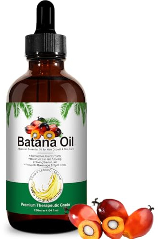 Batana öl für Haare Kaltgepresst 120ml, Stimulieren das Haarwachstum, Reines Batana-Öl zur Befeuchtung und Reparatur von Trockenem, Geschädigtem Haar und zur Hautpflege