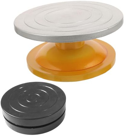 COLLBATH 2pezzi Tortiera Girevole per Decorazione Torte Base Stabile per Creazioni Artistiche e Fiori Strumento per Cake Design e Modellismo Facile da Pulire e Resistente Perfetta per e