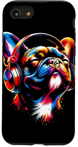iPhone SE (2020) / 7 / 8 Cool French Bulldog Dog Headphone Music Art Christmas Case