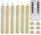 NAKIHOUSE Battery Operated LED Candles with Timer, Pack of 6 Warm White Flameless Flickering Taper Candles with 3D Wick for Halloween, Christmas, Wedding (Ivory, D0.7 X H6.6 Inch)