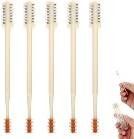 Lot de 5 Coupe-Poils Nasaux 2 en 1, Couteau à Poils de Nez Double Face Tondeuse à Poils de Nez Rotative à 360 ° Outil de Coupe-Poils Nasaux Manuel Portable pour Femmes et Hommes