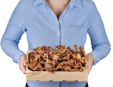 Strips d’Oreilles de Porc pour Chiens 1kg (Environ 55–65 pièces) | Friandises Naturelles à mâcher | sans céréales ni additifs | Séchées à l’air | Riche en protéines