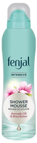 fenjal Shower Mousse 200 ml, gel doccia vegano con olio di avocado, burro di karitè, schiuma cremosa, pelle da normale a molto secca, intensa