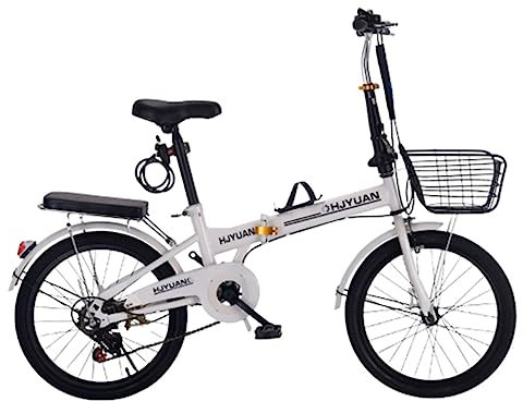 QXIWAOE Faltrad, Citybike, 6-Gang-Faltrad für Erwachsene, Mountainbike aus Kohlenstoffstahl mit Schutzblech, für Männer und Frauen
