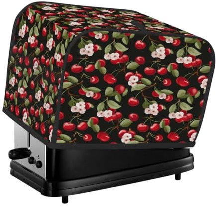 Toaster Cover 4 Slice Toaster Cover Red Cherry Flowers Stain Resistant Kitchen Small Appliance Cover Machine Washable Women Gift
