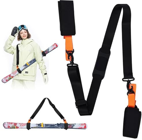 Ski Tragegurt, Schifahren Skateboard Verstellbarer Schultergurt, Skistock Tragegurt, Multifunktionaler Ski Carrier Strap, Skiboard Tragegurt, Ski Shoes Carrying Strap, fur Outdoor Ski Ausrüstung
