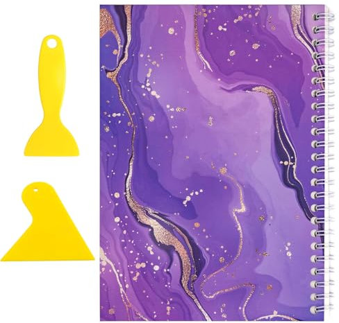Reusable Sticker Book Collection Album - Creative Starry Sky Scrapbooking Books A5 32 Sheets Stickers Collection Blank Book Storage Release Paper with 2 Plastic Spatula Storage Label for Kid Teen