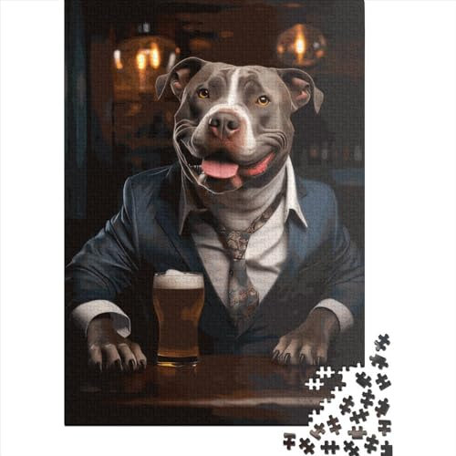 Happy XL Bully Holzpuzzle für Erwachsene, 1000 Teile, Puzzle für Puzzle, Puzzle für 18+ und Erwachsene, 1000 Teile (75 x 50 cm)