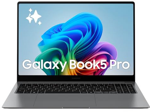 Samsung Galaxy Book5 Pro 16, Copilot+ PC, Ordinateur Portable avec IA, Processeur Intel Core Ultra 7, Mémoire 16 Go RAM, Stockage 512 Go, Clavier AZERTY FR, Anthracite