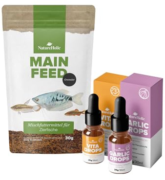 NatureHolic VitalProtect Fisch Futter-Set | Immunstärkendes Fischfutter gegen Stress & Krankheiten | Schutz vor Weißpünktchenkrankheit & Parasiten | Für gesunde & widerstandsfähige Aquarienfische