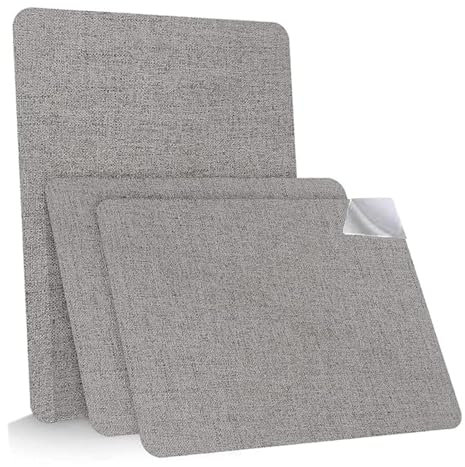 Leinenstoff Reparatur Patch Self Adhesive, 3 Stück Leinen Fabric selbstklebend, 20 x 28 cm Stoffe Reparaturaufkleber, Leinenstoff Reparatur, für Sofas,Bürostuhl, Reparieren Sie Löcher,Risse, Grau