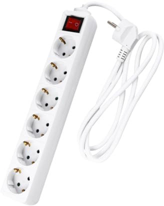 Gadpiparty Regleta De Enchufes Estándar Europea 6 Enchufes Adaptador Multidireccional