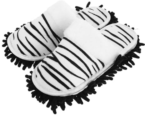 NIYANGLE Abnehmbare Wischschuhe Waschbare Putzpantoffeln Für Damen Bodenreinigungs-Hausschuhe Mikrowellengeeignete Wischpantoffel Bequem