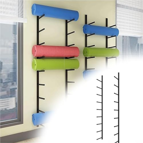 yogamatte halterung wand Metallständer Für Yogamatten, Mehrstufiges Regal Aus Eisen Zur Geräteaufbewahrung, An Der Wand Montiertes Metall-Yoga-Rack Aufbewahrung