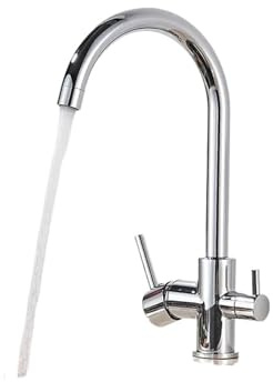 1PCS Multi Reinigung Küche Waschbecken Wasserhahn Heißer und Kalter Mischer Kran Wasserhahn 360 Schwenk Dual Griff(Chrome)