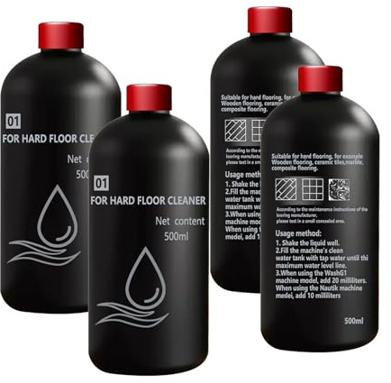 WGDBCN Reinigungsmittel for Hartböden, 500 ml (16,9 FL oz) - (Kompatibel mit Dyson Wash G1/V12 Nautik) Kabelloser Bodenreiniger, Tiefenreinigungs- und Pflegeflüssigkeit for Fliesen(4pcs)