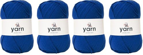 Korbond Yarn - Royal Blue - 2 x 100g Acrylic Wool - Lightweight, Hypoallergenic & Durable Double Knit Crochet Yarn Knitting Wool (Pack of 2)