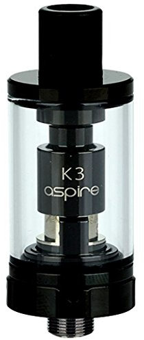 Aspire K3 BVC Atomizer Tank, Smooth Flavour and Vapour, Perfect for MTL Vaping, Run Nic Salts, 2mL Capacity, Works With Nautilus BVC Coils, E Cigarettes Tanks, E Cig Tops, No Nicotine (Black)