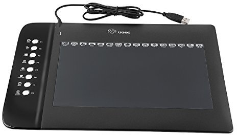 Ugee M1000L Ultra Dünn Grafiktablett, Digitale Grafiken Zeichnen Malerei Tablette, mit 10x 6 Zeichnung Bereich/Stift - Schwarzes