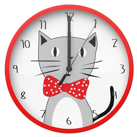 bonVIVO Wanduhr mit Tiermotiven, Analoge Zeitanzeige, Hochwertiger Kunststoffrahmen, Kompakte runde Form, Durchmesser: 22,5 cm
