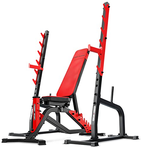 Marbo Sport Set MS8 | beidseitig verstellbare Hantelbank MS-L102 + 2X Verstellbarer Hantelständer MS-S105