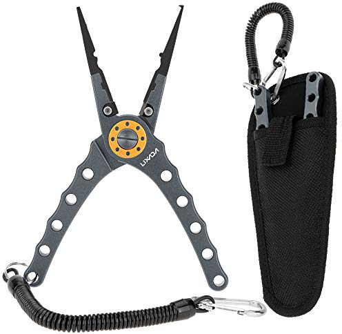 Lixada 20cm Außen multifunktionale Angeln Zangen Linie Cutter Hook Remover Tackle (Silber)