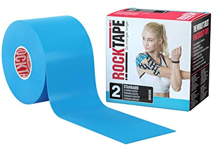 RockTape Uncut Std Kinesiologie Tape Elastisches therapeutisches Sportband für Schulter, Knöchel, Ellbogen, Handgelenk, Schienbeinschienen und Kniestütze, Blau, 2 x 16,4