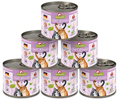 GranataPet DeliCatessen Lamm & Truthahn, Nassfutter für Katzen, Katzenfutter für Feinschmecker, Futter ohne Getreide & ohne Zuckerzusätze, 6 x 200 g